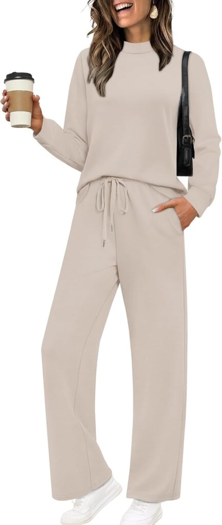 Sampeel Two Piece Sets for Women Mock Neck Matching Sets Loungewear Fall Clothes Travel Outfits Fashion 2025 XS-2XL