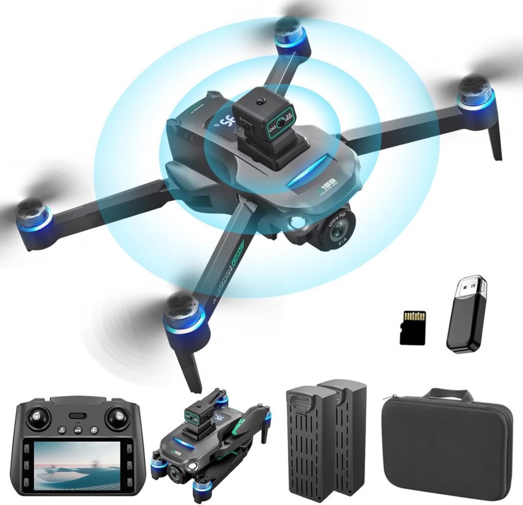Drones With Camera for Adults 4K,Remote Contorl with Large Screen,FPV Drone with 50mins Flying Time,Auto Return GPS,360° Obstacle Avoidance Drone for Beginner,extra 8G SD Card Included