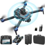 Drones With Camera for Adults 4K,Remote Contorl with Large Screen,FPV Drone with 50mins Flying Time,Auto Return GPS,360° Obstacle Avoidance Drone for Beginner,extra 8G SD Card Included