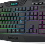 Redragon K503 Wireless Gaming Keyboard, 3-Mode (2.4G/BT/USB), RGB LED Backlit, Multimedia Keys, Fully Programmable Silent Membrane Keyboard with Wrist Rest for Windows PC Games (Black)