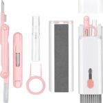 7-in-1 Electronic Cleaner Kit,Keyboard Cleaner,Laptop Cleaner Kit for Monitor, Cell Phone, Headset, Lego, Laptop Camera Lens (Pink)