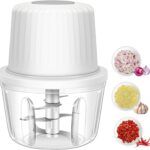 400ML Electric Garlic Chopper, 6 Blades Garlic Grinder Mini Vegetable Chopper, USB Portable Veggie Chopper, Onion Mincer, Food Processor for Ginger, Chili, Fruit, Meat