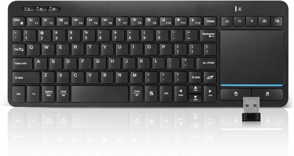 Multi-Device Wireless Bluetooth Keyboard with Touchpad-Wireless Keyboard with Multi-Touch Big Size Trackpad,Support 3 Devices for PC,Windows, Android, Chrome OS, Laptop, Tablet