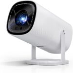 Mini Projector, Support 4K 1080P Portable Projector with WiFi and Bluetooth, Boldever Smart Projector Netflix-Officially-Licensed, TOF Auto Focus & Keystone 5W Speaker Portable Proyector, White