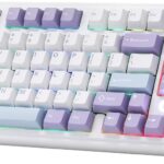 AJAZZ AK980 Mechanical Keyboard with Smart Display & Knob,98% Wireless Keyboard Tri-Mode BT/2.4G/USB-C, Hot Swappable, PBT Keycaps, with RGB Light for Win & Mac(Purple,Murad Switch)