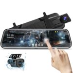 10” Mirror Dash Cam Night Vision 1080P FHD Full Touch Screen Front and Rear View Backup Camera for Cars Loop Recording Streaming Media 170°Wide Angle Parking Assistance with 10 Meters Cable