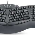 Perixx PERIBOARD-512B Wired Ergonomic Keyboard – Split Keyboard, Wrist Rest, Natural Typing – Wired USB Connectivity – US English – Black
