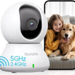 blurams Indoor Security Camera, 5GHz/2.4GHz Dual-Band, 2K PZT Pet Camera with Phone App, 360° Cameras for Home Security, 2-Way Audio, Motion Tracking, Night Vision, Siren, Cloud&SD