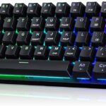Portable 60% Mechanical Gaming Keyboard, Wired Keyboard with Blue Switches,LED Customization Backlit,61 Keys Ultra-Compact Mini OfficeKeyboard for PC/Mac/Xbox,Easy to Carry On Trip-Black