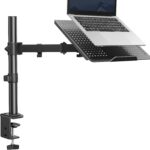 HUANUO Laptop Desk Mount – 17′ to 32′ Monitor Arm, Ventilated Tray, Fully Adjustable with Tilt, Swivel & Rotation, Holds up to 22 lbs