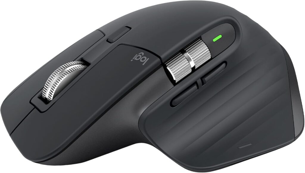Logitech MX Master 3S Wireless Mouse Standard Edition with Logi Bolt USB Receiver, Ultra-fast Scrolling, Ergo, 8K DPI, Track on Glass, Quiet Clicks, USB-C, Bluetooth, Windows, Linux, Chrome – Graphite