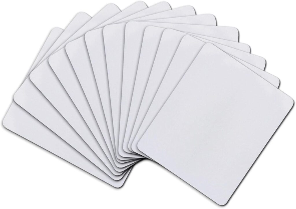 A-SUB Sublimation Mouse Pad Blank Rectangular Blanks 12 pcs for Sublimation Transfer Heat Press Printing Crafts 24x20x0.2cm White