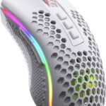 Redragon M808 Storm Lightweight RGB Gaming Mouse, 85g Ultralight Shell – 12,400 DPI Optical Sensor – 7 Programmable Buttons – Precise Registration – Super-Lite Cable – White