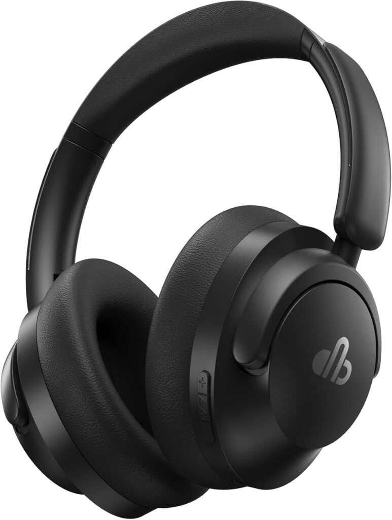 Hybrid Active Noise Cancelling Headphones, Over-Ear Bluetooth Headphone, 60H Playtime, Deep Bass, Transparency Mode, Comfort Fit Ear Cups, White Elephant Gifts for Adults, Travel Office Home – Black
