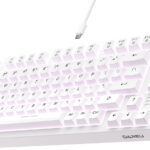 DAREU EK75 Wired Mechanical Keyboard,75% Keyboard with Volume Knob,Gasket Mount Mechanical Gaming Keyboards,81 Keys Rainbow Sidelit,PBT Keycaps,Linear Dream Switch for PC Laptop – White