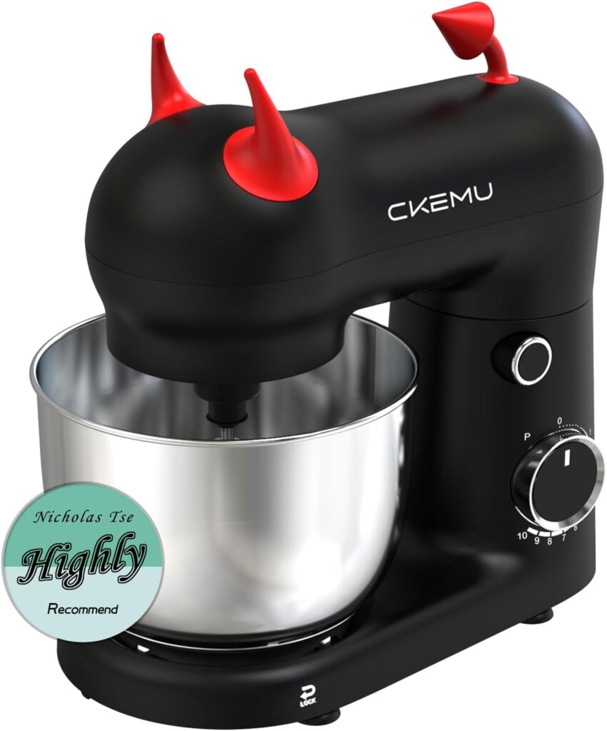 Stand Mixer, Compact & Space-Saving, Stainless Steel Bowl, Unique & Playful Design, Effcient Motor, Dishwasher-Safe Attachments, SM-2549A, Black