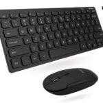 Macally Small Wireless Keyboard and Mouse Combo – An Essential Workspace Duo – 2.4G Wireless Keyboard Mouse for PC – 78 Key Mini Keyboard and Mouse with Slim Body, Quiet Click Buttons, and 3 DPI Modes
