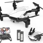 DEERC D20 Mini Drone with Camera for Kids, Remote Control Toys Gifts for Boys Girls with Voice Control, Gestures Selfie, Altitude Hold, Gravity Control, One Key Start, 3D Flips 2 Batteries, White