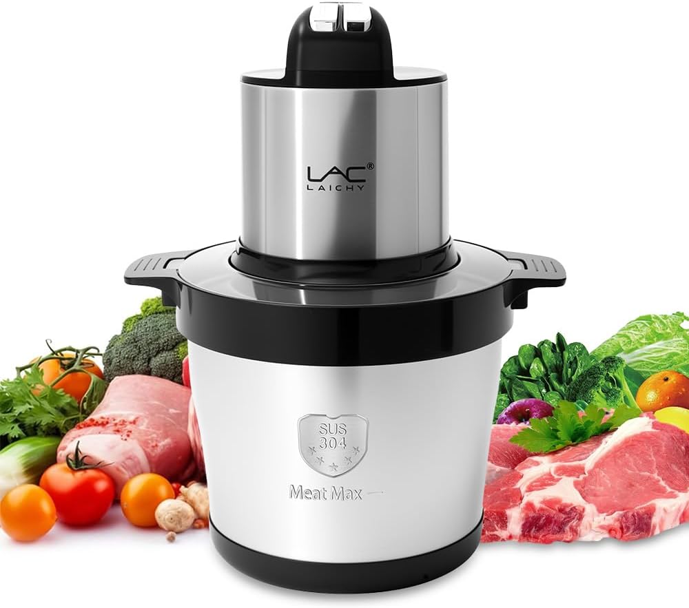 Large Capacity Food Processors,Electric Meat Grinder Veggie Chopper with Stainless Steel Bowl,3 Speeds,4 Bi-Level Blades and Spatula for Meat,Onion,Vegetables,Fruits(24 Cup Black)