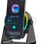 Wireless Induction Speaker- 4 in1 Bluetooth Speaker Phone Stand with Colorful Ambient Light 360° Rotation Compatible with iPhone Android iPad Samsung Galaxy- Unique Birthday Gift for Men Women Adults