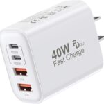 TT&C USB C Block 40W, 4 Ports Wall Plug Fast Charging Block, PD+QC Multiport Power Adapter USB C Charger Type C for iPhone 17, 17 Air, 17 Pro, 17 Pro Max, 16,15,14,13,12, Watch, Galaxy Phones