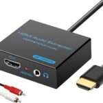 VPFET HDMI Audio Extractor Splitter 4K 3.5mm Adapter Converter with AUX RCA L or R Stereo Output Support 1080P 3D Compatable for PS4 Fire Stick Blu Ray Player etc
