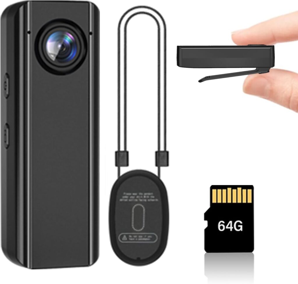 Mini Body Camera 64GB, 4K 30FPS Action POV Camcorder, Wearable Body Worn Cam with Audio and Video Recording, Hands Free Sports Camera with Magnetic Back Clip for Traveling Vlogging Cycling