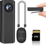 Mini Body Camera 64GB, 4K 30FPS Action POV Camcorder, Wearable Body Worn Cam with Audio and Video Recording, Hands Free Sports Camera with Magnetic Back Clip for Traveling Vlogging Cycling