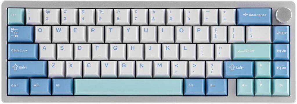 EPOMAKER Galaxy65 Wireless QMK/VIA Mechanical Keyboard, Ball-Catch Anodized Aluminum Custom Keyboard, Pre-Lubed Hot-Swappable Switch, RGB Backlit, Rotary Knob, 2.4Ghz/BT/Type-C (Silver)