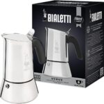 Bialetti – New Venus Induction, Stovetop Coffee Maker, Suitable for all Types of Hobs, Stainless Steel, 6 Cups (7.9 Oz), Silver