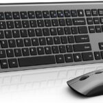 Wireless Mouse and Keyboard Combo, Silent Full-Size Computer Keyboard with Calculator Button, 2400 DPI Mouse, Quiet Click, Slim Cordless USB Set for Laptop PC Windows Mac – Space Grey