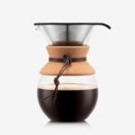 Bodum 34oz Pour Over Coffee Maker, High-Heat Borosilicate Glass with Reusable Stainless Steel Filter and Cork Grip – Made in Portugal