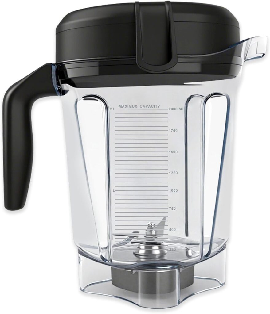 Blender Pitcher 64oz Low-Profile, Compatible with Vitamix 750 780 5000 5200 6300 7500 Vm0102 Vm0103 Vm0197 E310 Classic/Commercial/Professional Series etc Blender, Blender jar cup,10 Years Warranty
