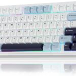 AULA F75 75% Wireless Mechanical Keyboard, Hot Swappable Creamy Keyboard, Pre-lubed Reaper Switches, 2.4GHz/Type-C/BT5.0, RGB Backlit Gaming Keyboards(White & Blue)