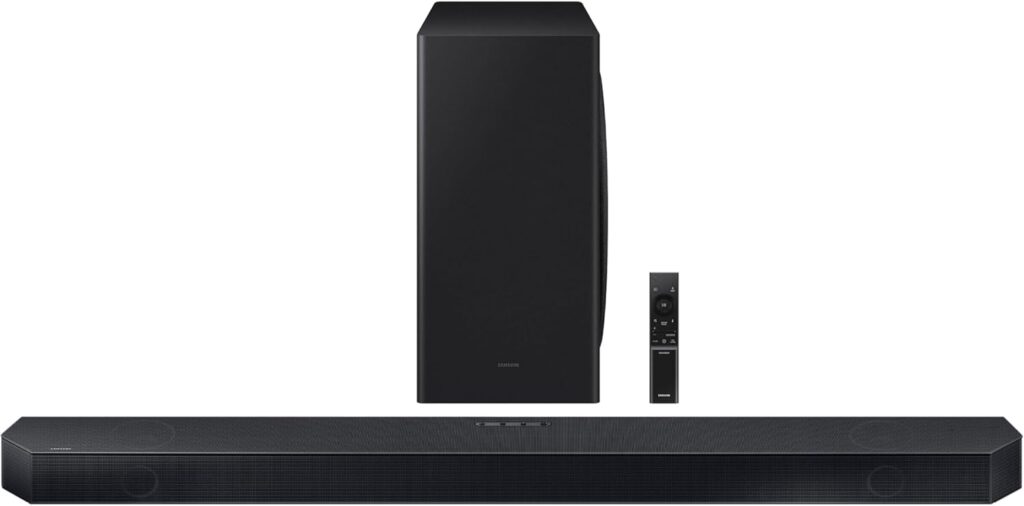 Samsung QS730D 3.1.2ch Soundbar w/Wireless Dolby Atmos Audio, Q-Symphony, SpaceFit Sound Pro, Adaptive Sound, Game Mode Pro, 8” Subwoofer Included, HW-QS730D/ZA