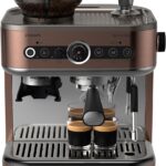 PHILIPS Barista Brew Semi Automatic Espresso Machine – Single & Double Espresso + Americano Button, 280g Dual Bean Container, Intuitive Guidance, Calibrated Tamping, Metal Cappuccino (PSA3228/41)