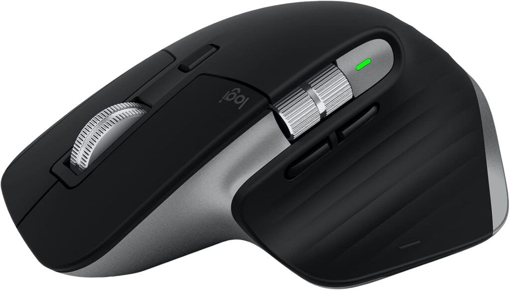 Logitech MX Master 3S for Mac – Wireless Bluetooth Mouse with Ultra-Fast Scrolling, Ergo, 8K DPI, Quiet Clicks, Track on Glass, Customization, USB-C, Apple, iPad – Space Grey