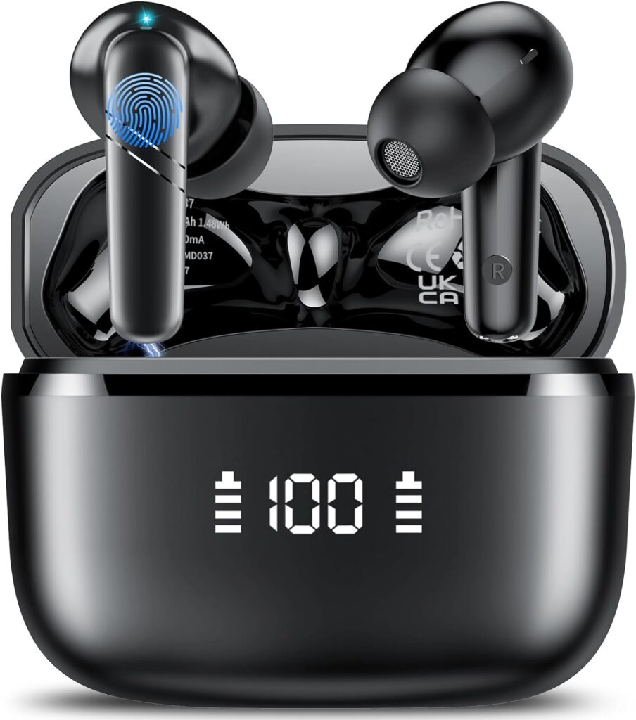 AI Translation Earbuds Real Time, 144 Language Translator Earbuds 3-in-1 Translation Headphones for iPhone and Android with 6 Translation Modes, Translating Device for Travel/Business/Learning, Black