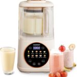 Joydeem JD-J03 Cooking Blender with Soundproof Shield, Hot Cold Blender for Filter-free Soy Milk & Juice, 8-Speed and Temperature Control, 12H Preset, 1100ml, White