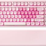 YUNZII B87 Wireless Mechanical Keyboard,QMK/VIA Programmable,TKL Layout 87 Keys,BT/2.4G/USB-C,Hot Swap Gasket Mount RGB Backlit Gaming with Wrist Rest for Win/Mac (Pink, Milk V2)