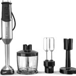 Immersion Blender, Heavy Duty Copper Motor, Stainless Steel Smart Stick with Egg Beaters, Potato Masher, Chopper/Food Processor