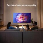 HY300 Mini Projector,Ceiling movie projector ，Manual focusing, Compact Design for Home Theater, Outdoor Movies, Presentations, and Gaming. (white)