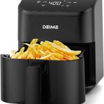DEIME Air Fryer 3 Qt, Small Airfryer Digital Space Saving Compact, Bake, Reheat, Roasts for Quick Easy Meals, Mini Compact & Quiet, Nonstick & Dishwasher Safe Basket (Black)