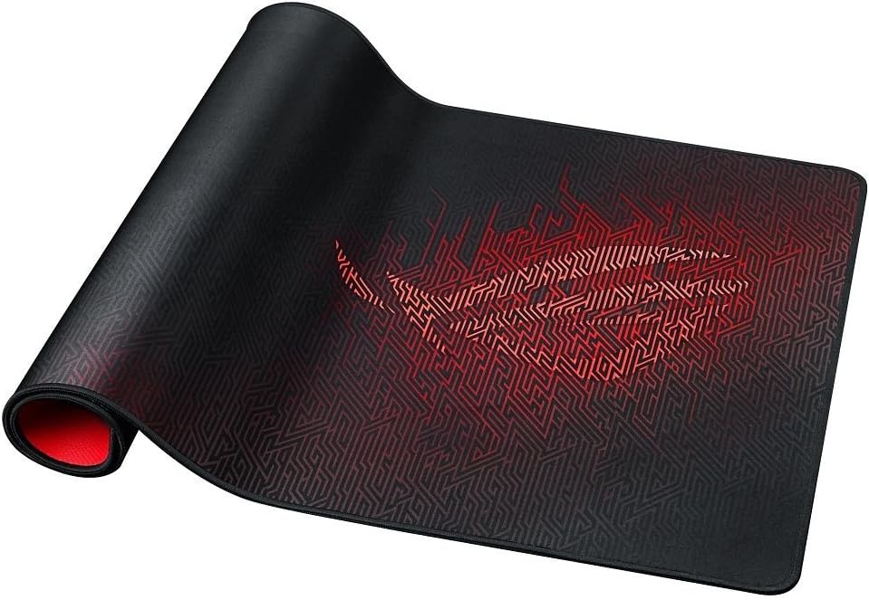 ASUS ROG Sheath Gaming Mouse Pad – 35.4” x 17.3″, Extra-Large Surface, Pixel-Precise Tracking, Anti-Fray Stitched Edges, Non-Slip Base – Black/Red