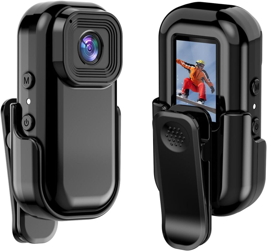 Andoer Mini WiFi Action Camera 1080P 30fps Digital Video Camera with 0.96in LCD Screen Built-in Rechrageable Battery Motion Detection with Magnetic Mount Back Clip Protective Cover