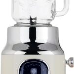 CULINARY CHEF Retro Smoothie Maker Blender with Mason Jar, Perfect for Shakes and Smoothies, 300-Watt, Cream