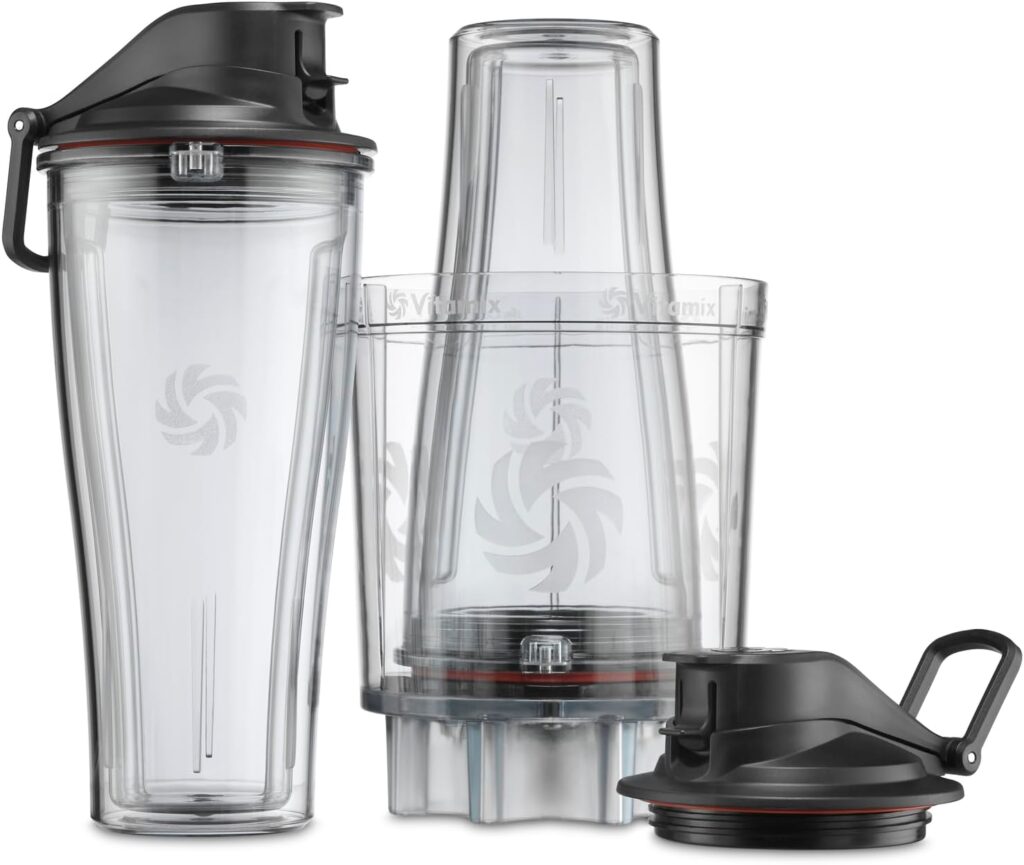 Vitamix Personal Cup Adapter, BPA-Free, Dishwasher Safe, Two 20oz Cups, Two Lids and One Adapter, Clear