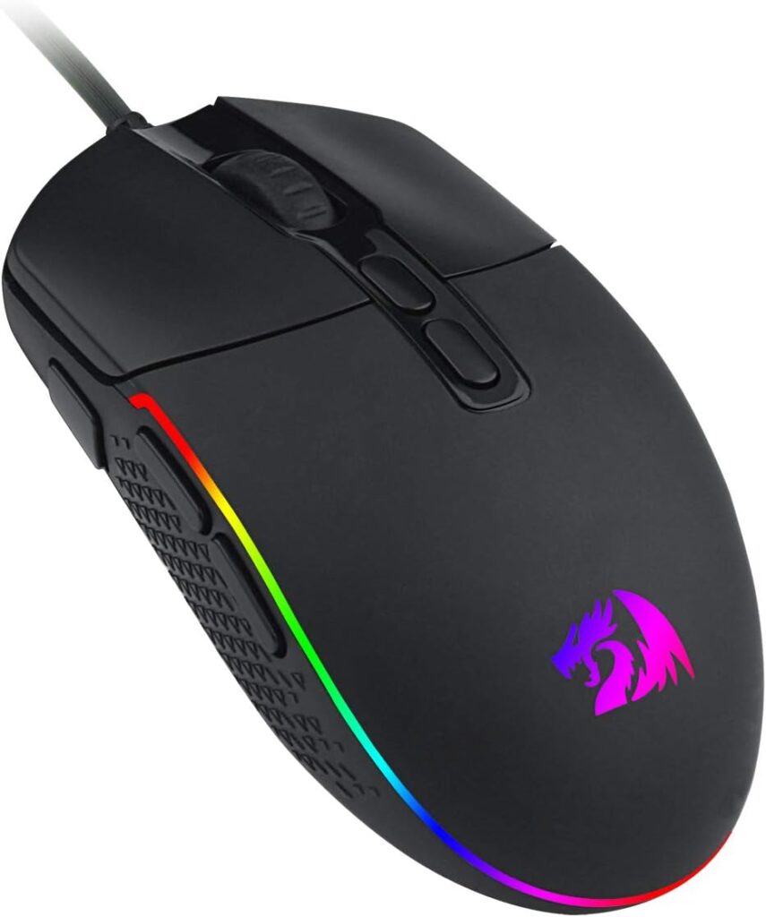 Redragon M719 Antonium RGB Gaming Mouse, 10,000 DPI Optical Wired Mice with 8 Programmable Buttons & 8 Backlit Modes, Software Supports DIY Keybinds Rapid Fire Button