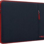 Hseok Laptop Case 15.6 Inch Sleeve, Shockproof Protective Water Repellent with Accessory Pocket,Compatible with Mac Pro 16 inch 2025-2019, Sleeve Bag for Most 15 15.6 16 Notebooks,Black&Red