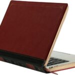 MOSISO Laptop Sleeve Case Compatible with MacBook Air 13 inch M4 A3240 M3 A3113 M2 A2681 M1 A2337 A2179 A1932 2025-2018/Pro 13 inch M2 M1 2025-2016, PU Leather Vintage Portfolio Cover, Wine Red